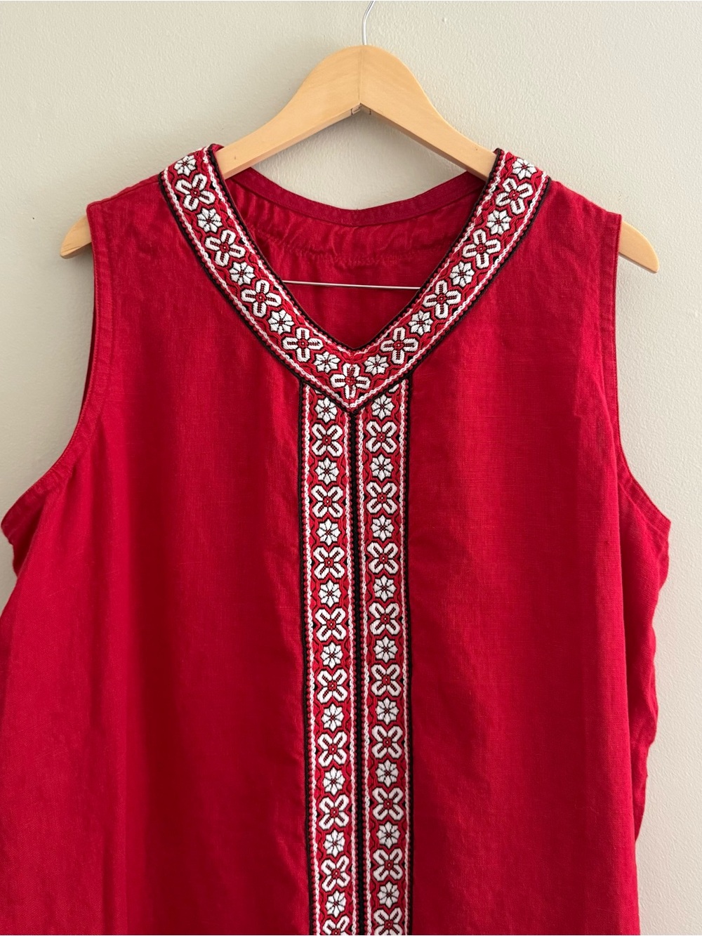 Vintage Handmade Cotton Sleeveless Midi Dress - Picture 2 of 5